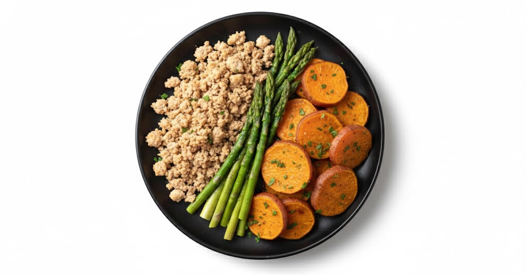 Ground Turkey, Sweet Potato, & Asparagus