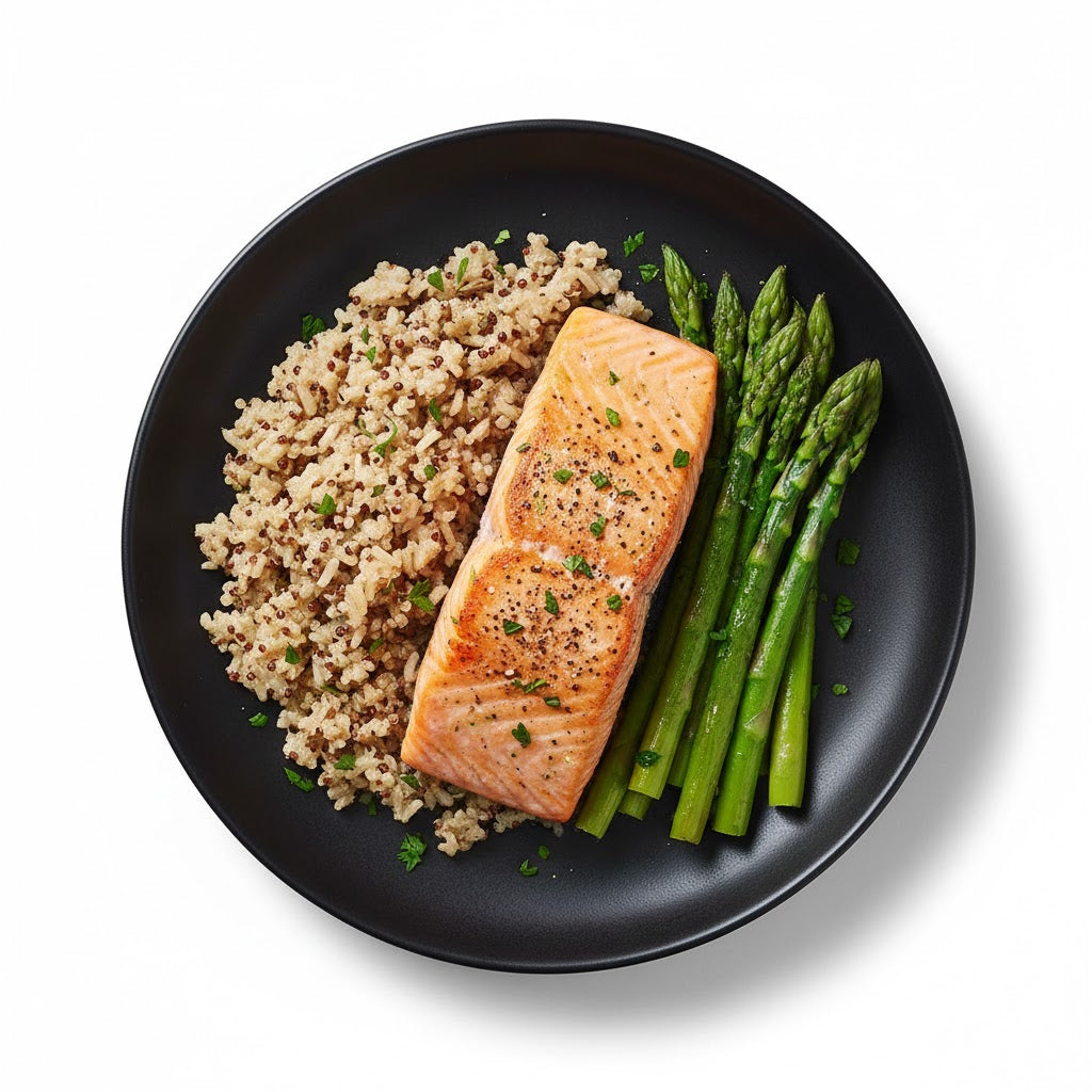 Salmon, Brown Rice & Asparagus